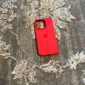 Red Apple Silicone iPhone 14 Pro Case